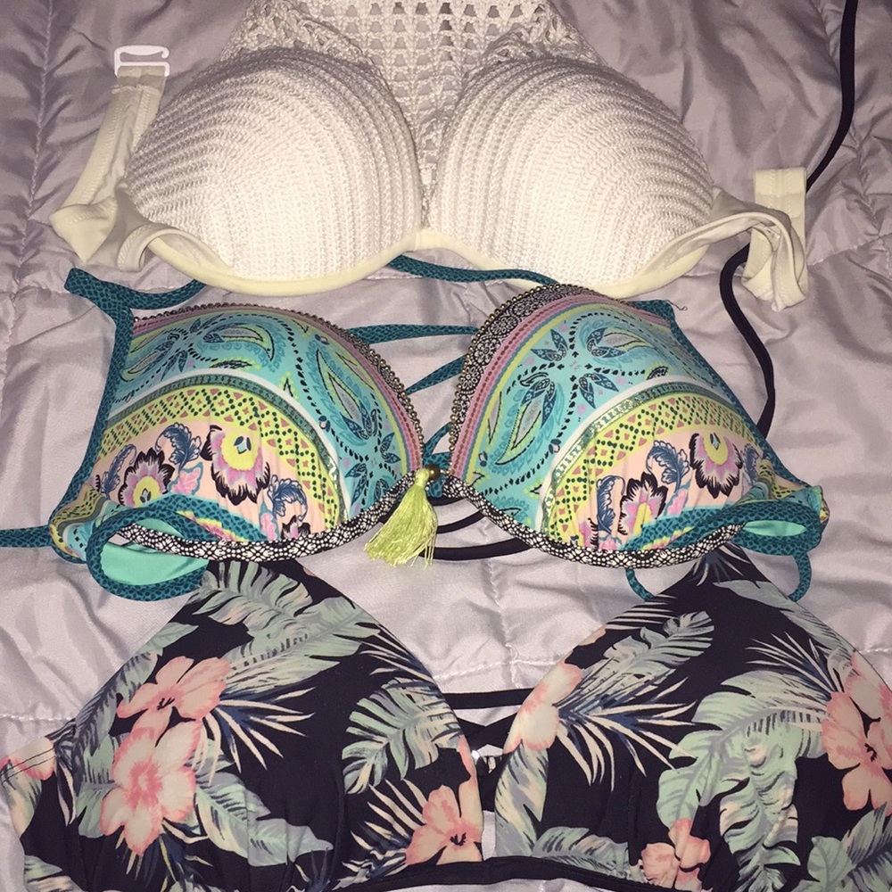 3 size large bikini tops , tops only